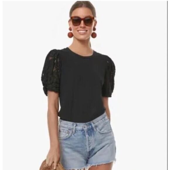 Tuckernuck Pomander Place Lace Vesty Top Black Medium - Picture 1 of 5